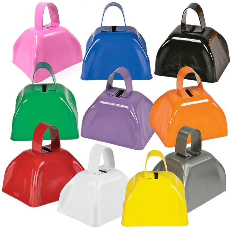 Plain cowbells in a variety of colors