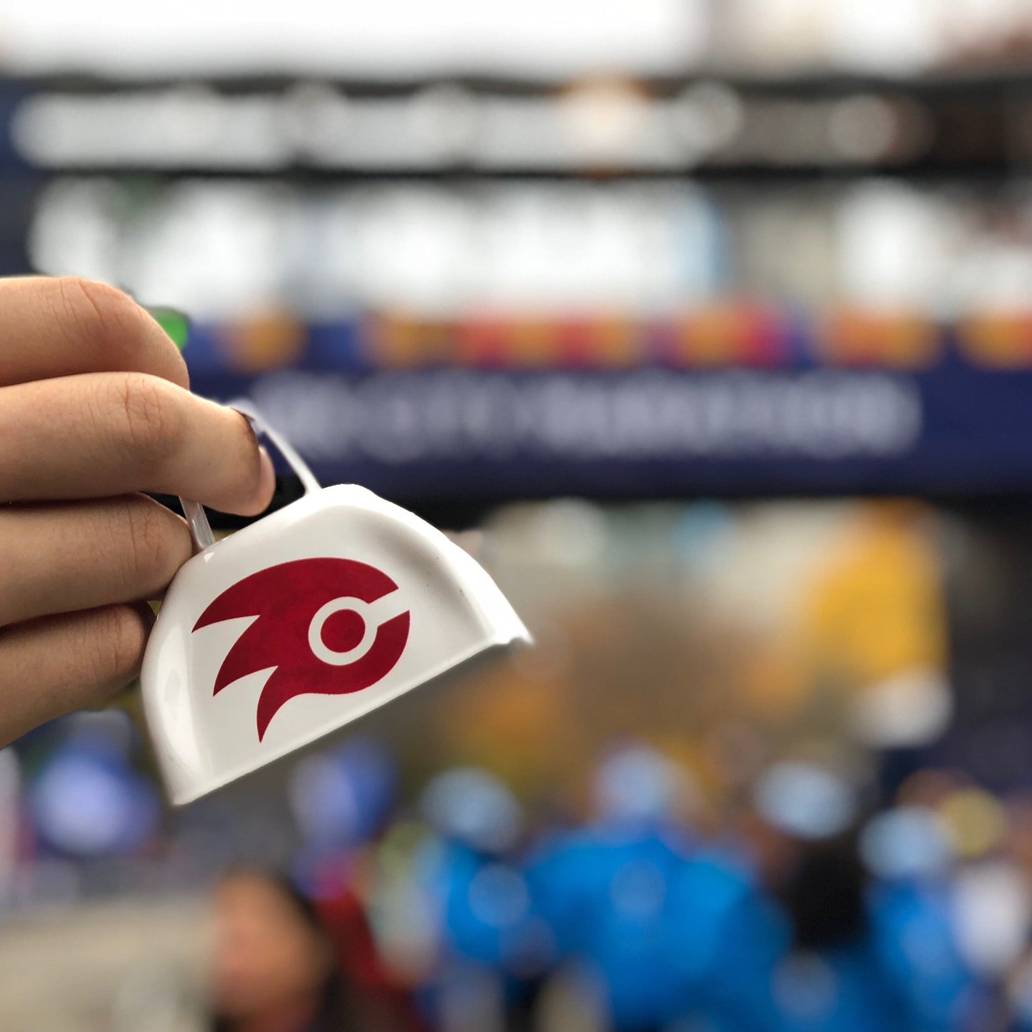 Cheering with custom imprinted cowbell at New York Marathon 2018