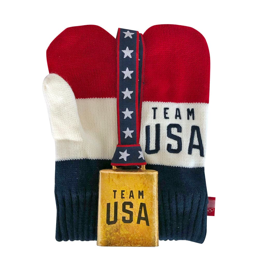 GO TEAM USA at the Olympic Winter Games!  Mittens and Cowbell Bundle